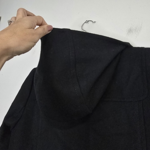 J. Crew Wool Cashmere by Nello Gori Long Coat in Black Neutral Lux Winter hood - Picture 11 of 14